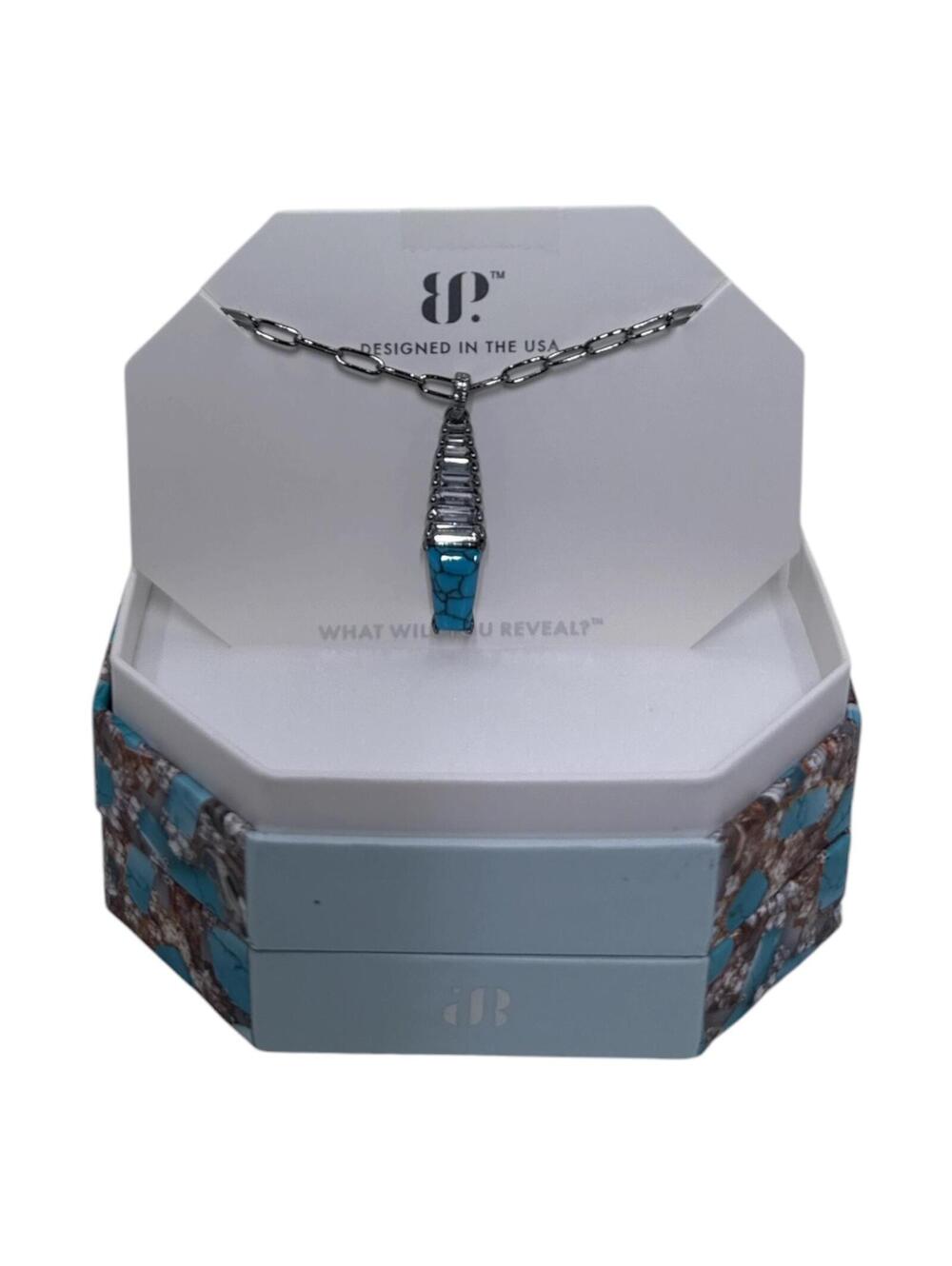 Radiance Is The Point Turquoise Magnesite & Diamond Cubic Zirconia Necklace